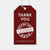 Custom Modern Burgundy Afstuderen Bedankt Cadeaulabel (Voorkant)