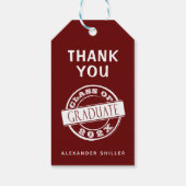 Custom Modern Burgundy Afstuderen Bedankt Cadeaulabel (Achterkant)