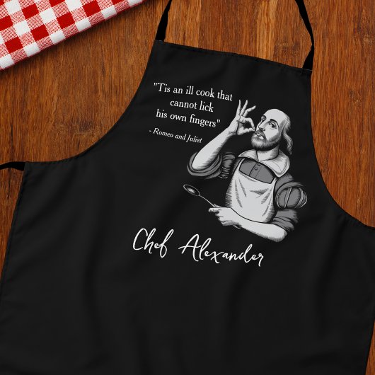 Custom Modern Chef Grappig Shakespeare Quote Schort