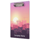 Custom Modern Construction City Sunset Clipboard Klembord (Links)