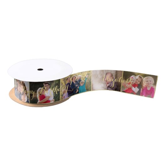 Custom Modern Cool Trendy Birthday Photo Gift Wrap Lint (Spoel)