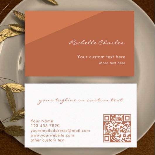 Custom Modern Elegant Copper QR Code Professional Visitekaartje
