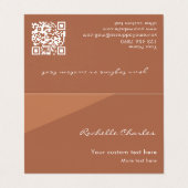 Custom Modern Elegant Copper Tan QR Code Promotion Visitekaartjes (Buitenkant ongevouwen)