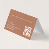 Custom Modern Elegant Copper Tan QR Code Promotion Visitekaartjes (Achterkant)