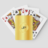 Custom Modern Elegant Faux Gold Monogram Sjabloon Pokerkaarten (Achterkant)