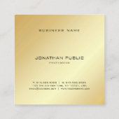 Custom Modern Elegant Faux Gold Monogram Sjabloon Vierkante Visitekaartje (Achterkant)