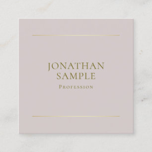 Custom Modern Elegant Faux Gold Text Sjabloon Vierkante Visitekaartje