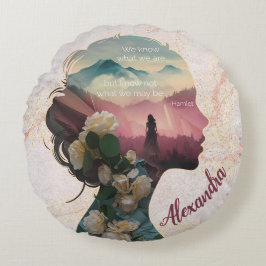 Custom Modern Elegant Keepsake Inspirerend Quote Rond Kussen