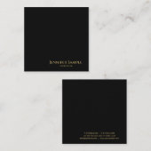 Custom Modern Elegant Luxe Sjabloon Zwart Fluweel Vierkante Visitekaartje (Voorkant / Achterkant)