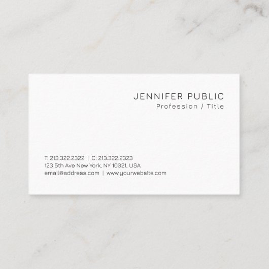 Custom Modern Elegant Minimal Design Sjabloon Scha Visitekaartje (Achterkant)