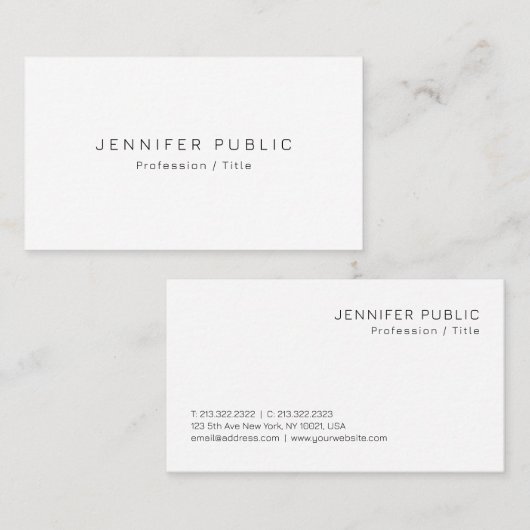 Custom Modern Elegant Minimal Design Sjabloon Scha Visitekaartje (Voorkant / Achterkant)