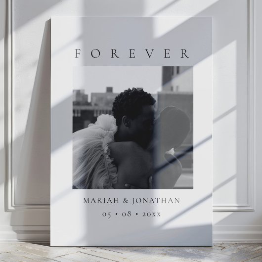 Custom Modern Elegant Minimal Pas getrouwd Gift Canvas Afdruk