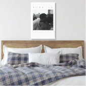 Custom Modern Elegant Minimal Pas getrouwd Gift Canvas Afdruk (Insitu (Slaapkamer))