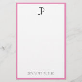 Custom Modern Elegant Monogram Eenvoudige Sjabloon Briefpapier (Voorkant)