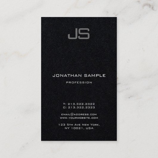 Custom Modern Elegant Monogrammed Sjabloon Visitekaartje (Achterkant)