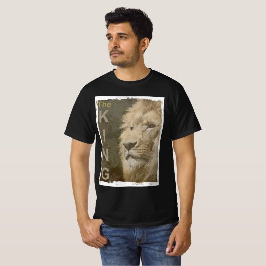 Custom Modern Elegant Pop Art Lion Gezicht Mannen T-shirt (Voorkant volledig)