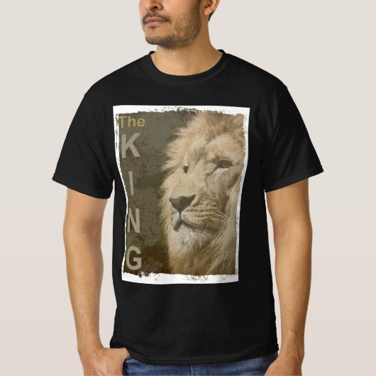 Custom Modern Elegant Pop Art Lion Gezicht Mannen  T-shirt (Voorkant)