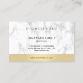 Custom Modern Elegant Template White Marble Gold Visitekaartje (Achterkant)