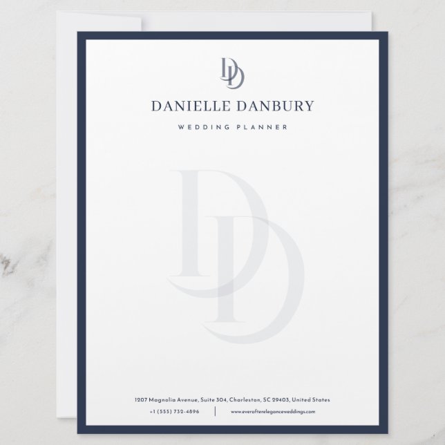 Custom Modern Elegant Wedding Planner  Briefhoofd (Voorkant)
