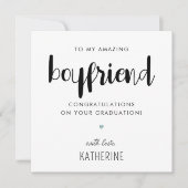 Custom Modern en Schattige Boyfriend Afstuderen Kaart (Voorkant)