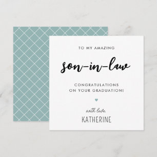 Custom Modern en Schattige Son in Law Afstuderen Kaart
