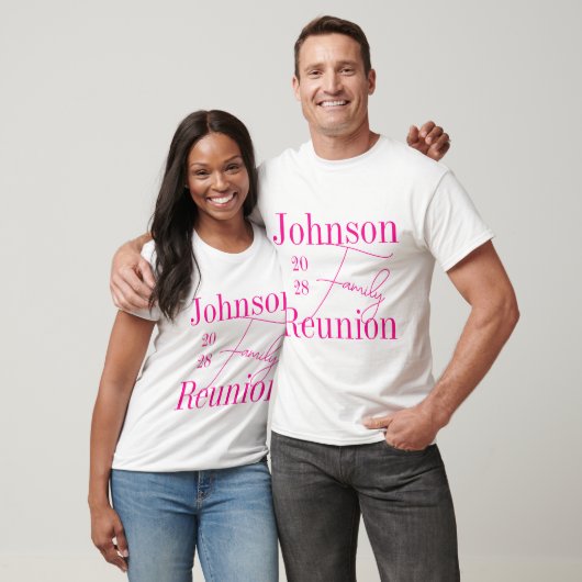 Custom Modern Familie Reünie Party Hot Pink T-shirt (Unisex)