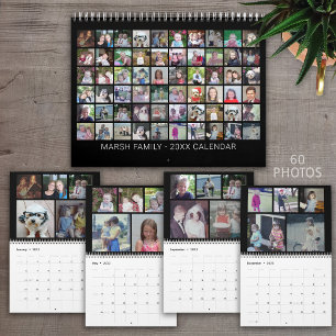Custom Modern Family 60 Fotocollage - zwart Kalender