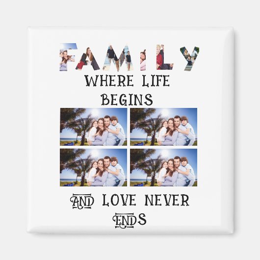 Custom Modern Family Love 10 Photo Collage Magneet (Voorkant)