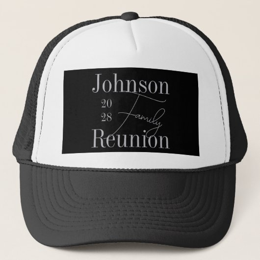 Custom Modern Family Reunion Black Silver Grey Trucker Pet (Voorkant)