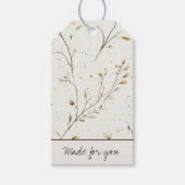 Custom Modern Floral Handmade Care Instructions Cadeaulabel (Voorkant)