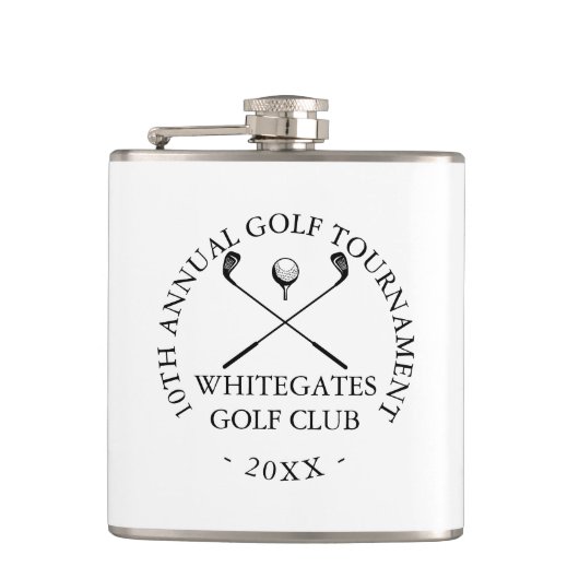 Custom Modern Golf Club Tournament Heupfles (Voorkant)