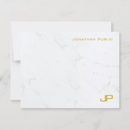 Custom Modern Goud Wit Marmer Eenvoudige Sjabloon (Voorkant)