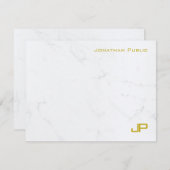 Custom Modern Goud Wit Marmer Eenvoudige Sjabloon (Voorkant / Achterkant)