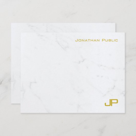 Custom Modern Goud Wit Marmer Eenvoudige Sjabloon (Voorkant / Achterkant)