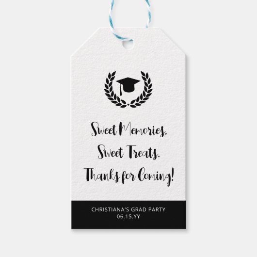 Custom Modern Graduation Party Dank u Cadeaulabel (Voorkant)