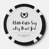 Custom Modern Graduation Party Dank u Poker Chips (Achterkant)