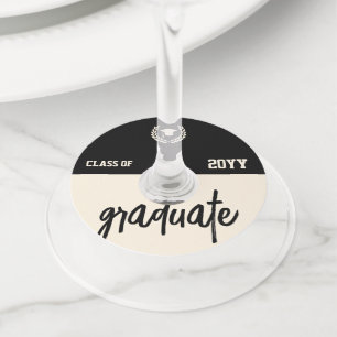 Custom Modern Graduation Party Wijnglaslabel