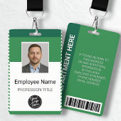 Custom Modern Green Employee Identification ID Badge