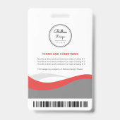 Custom Modern Grey Employee ID Kaart met barcode Badge (Achterkant)