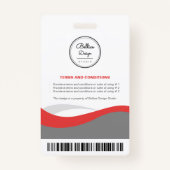 Custom Modern Grey Employee ID Kaart met barcode Badge (Achterkant)