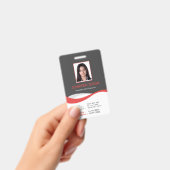 Custom Modern Grey Employee ID Kaart met barcode Badge (Handheld)