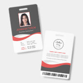 Custom Modern Grey Employee ID Kaart met barcode Badge (Voor- en achterkant)