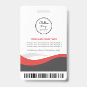Custom Modern Grey Employee ID Kaart met barcode Badge (Achterkant)