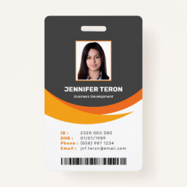 Custom Modern Grey Employee ID Kaart met barcode Badge