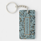 Custom Modern Grijs Blauwgroen Blauw Bruin Zwart T Sleutelhanger (Voorkant)