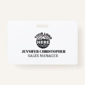 Custom Modern ID Minimalist Employee Business logo Badge (Voorkant)