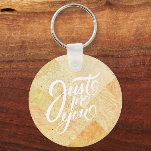 Custom Modern Just for You Moderne Champagne Sleutelhanger (Voorkant)