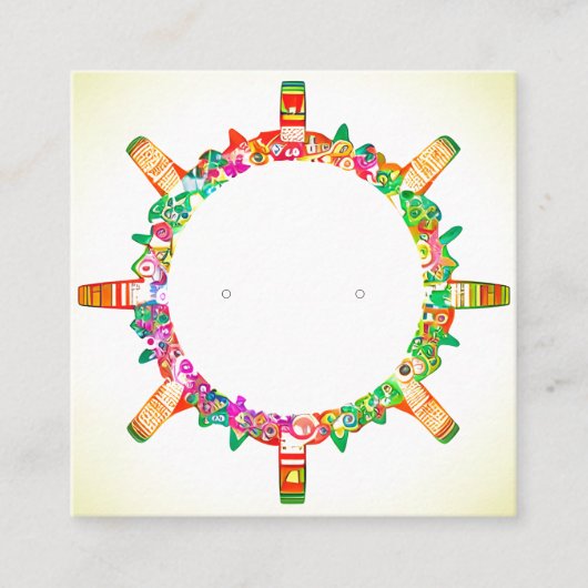 Custom Modern Kleurrijke Bloemen Kleine Oorbel Kaa Afsprakenkaartje (Voorkant)