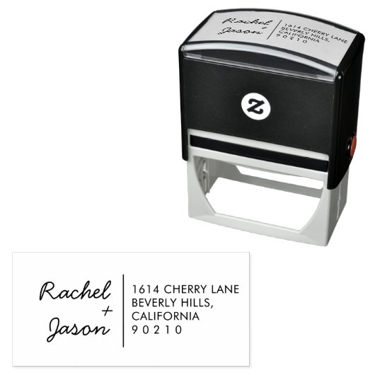 Custom Modern Leuk Koppel Retouradres Stempel (In situ)