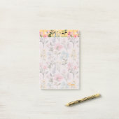 Custom Modern lieve mooie waterverf bloemen Post-it® Notes (Op bureau)